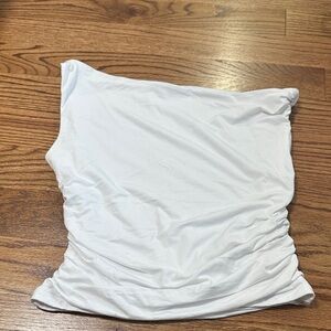 Abercrombie and Fitch White One-Shoulder Top - Classic Stretch Fit